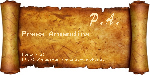 Press Armandina névjegykártya